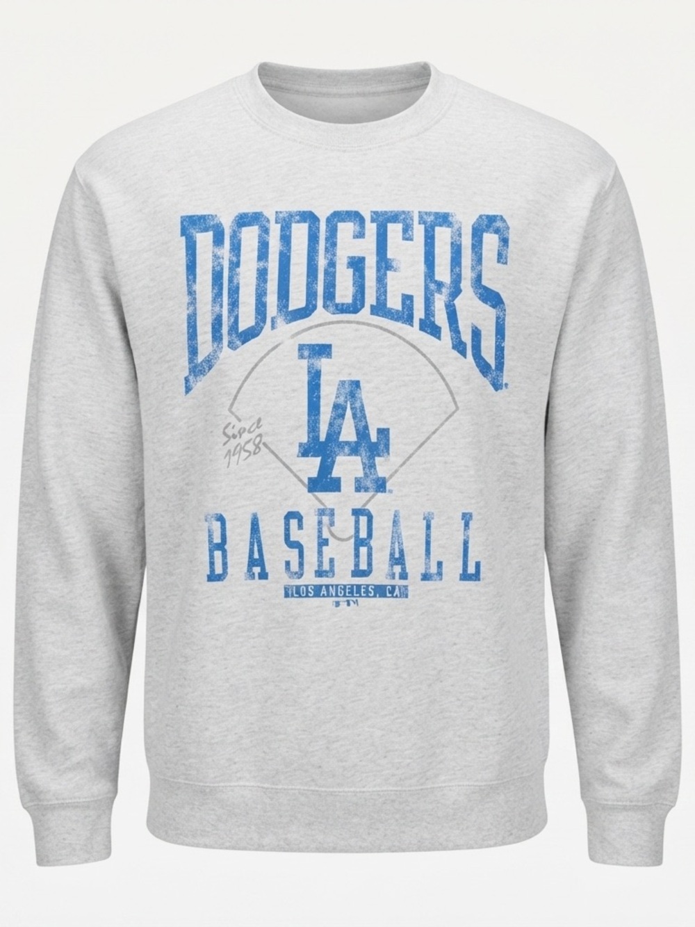 LA Dodgers Baseball Crewneck Sweatshirt Men’s Large Gray Blue CSA MLB